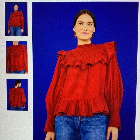 NWT FARM Rio 3D hearts blouse size medium - Picture 7 of 7